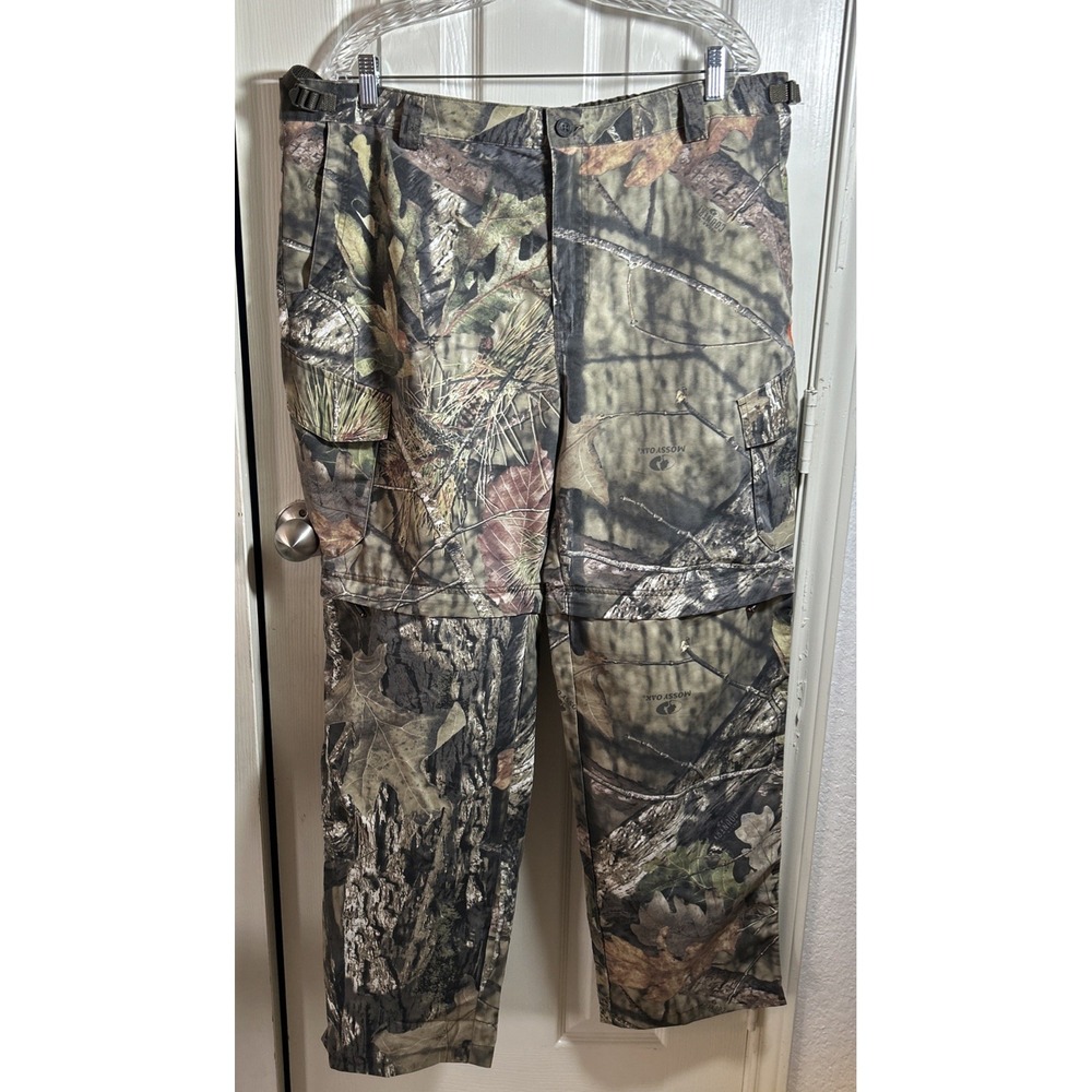 Game Winner XL Mens Camo Convertible Pants Shorts Realtree 4 Pockets Belt Green‎
